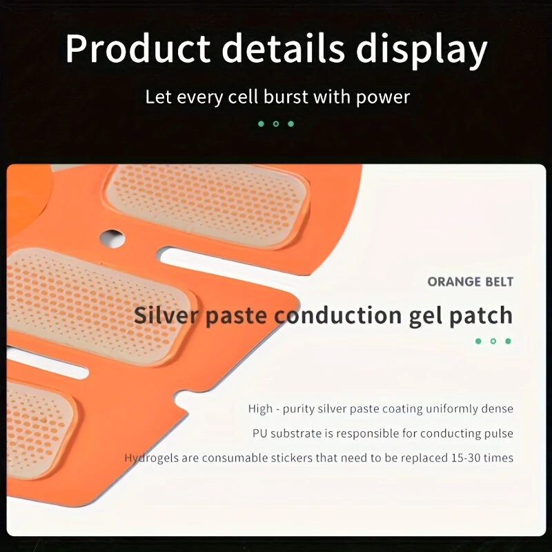 (image for) EMS Muscle Stimulator Abdominal Shaping Belt Muscle Exercise Instrument Abdominal Muscle Patch Fitness Equipment for Men Women's Abdominal Arm Leg Home Office Exercise